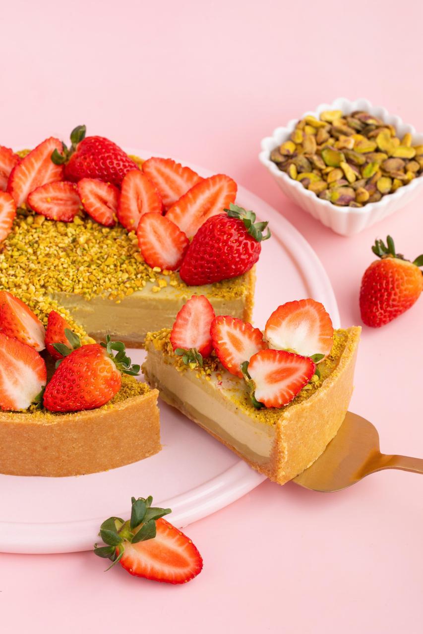 Torta Pistache com Morango