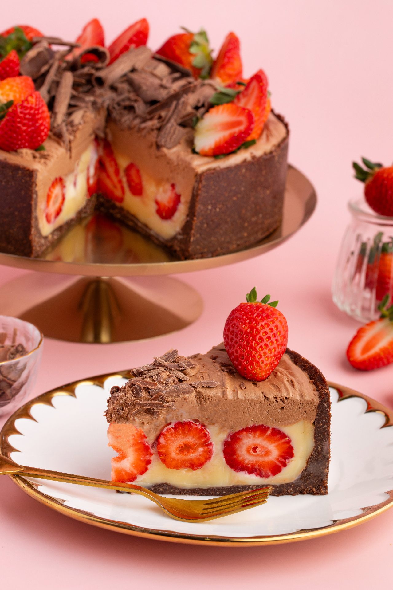Torta Morango com Chocolate